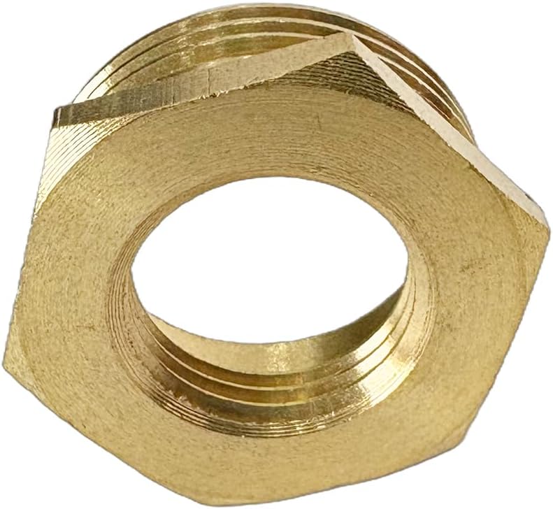 JENSWILL 1" NPT Male x 1/2" NPT Female Brass Reducer Hex Bushing Threaded Pipe Fitting Reducing Adapter Pack of 2 - Image 4
